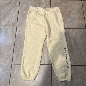 Yellow Tommy Hilfiger Embroidered Logo Sweatpants Size L